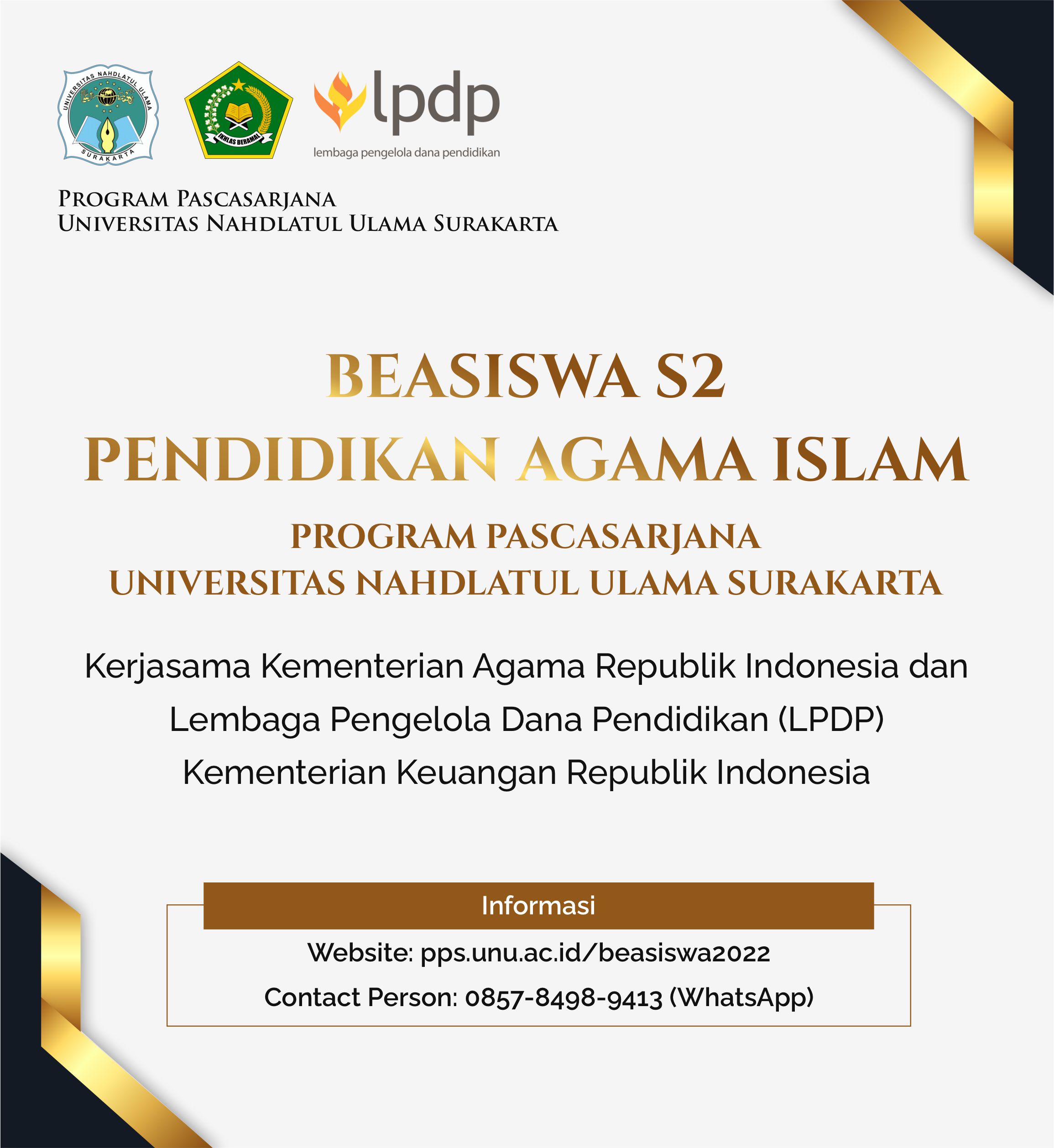 Beasiswa Kementerian Agama - LPDP 2022 - Program Pascasarjana